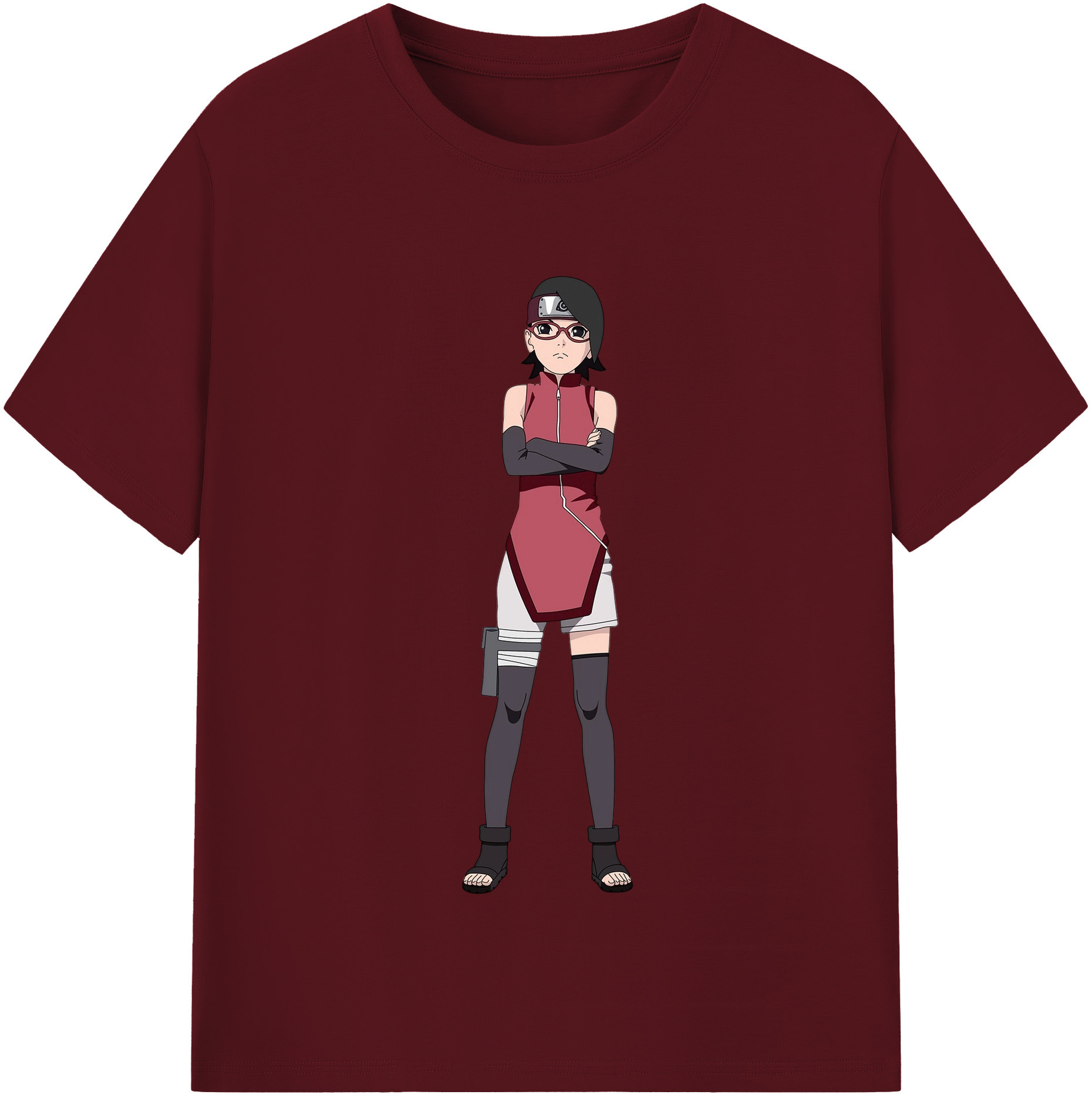 （画像用） NARUTO -ナルト- うちは サラダ Uchiha Sarada 綿100％半袖Tシャツ（フロントプリント）